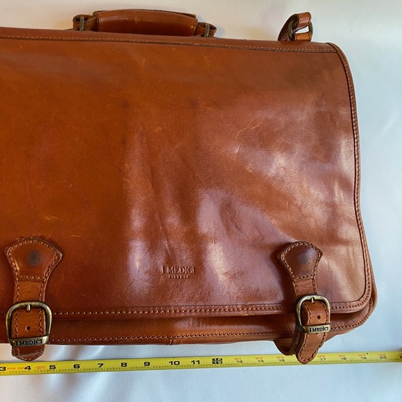 I MEDICI Firenzi Italian leather briefcase messenger bag - Picture 9 of 16